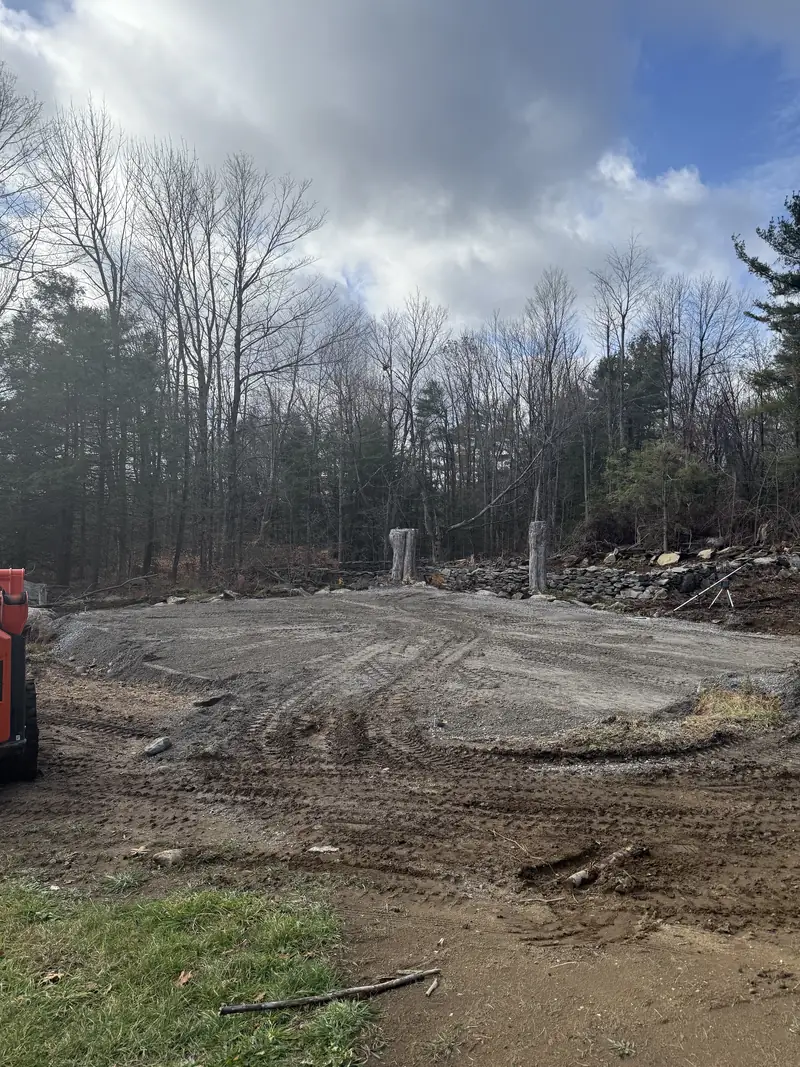 Cleared and graded lot after land clearing